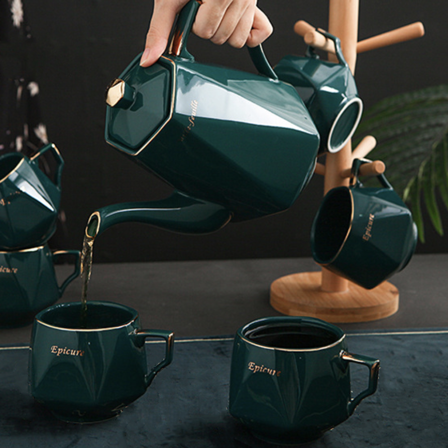 Contemporary Tea Set Green Nestasia