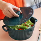 Striped Cooking Pot with Lid Nestasia