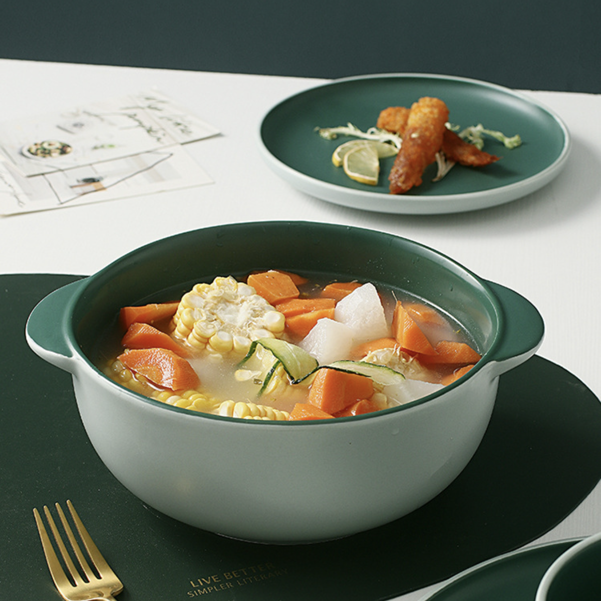 Zoella Ceramic Bowl Green Nestasia
