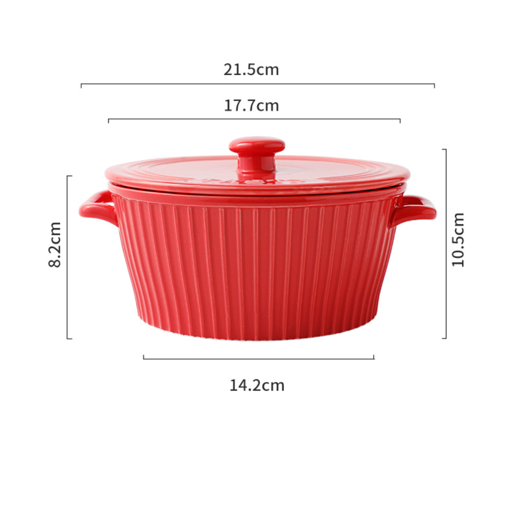 Striped Cooking Pot with Lid Nestasia