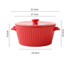Striped Cooking Pot with Lid Nestasia