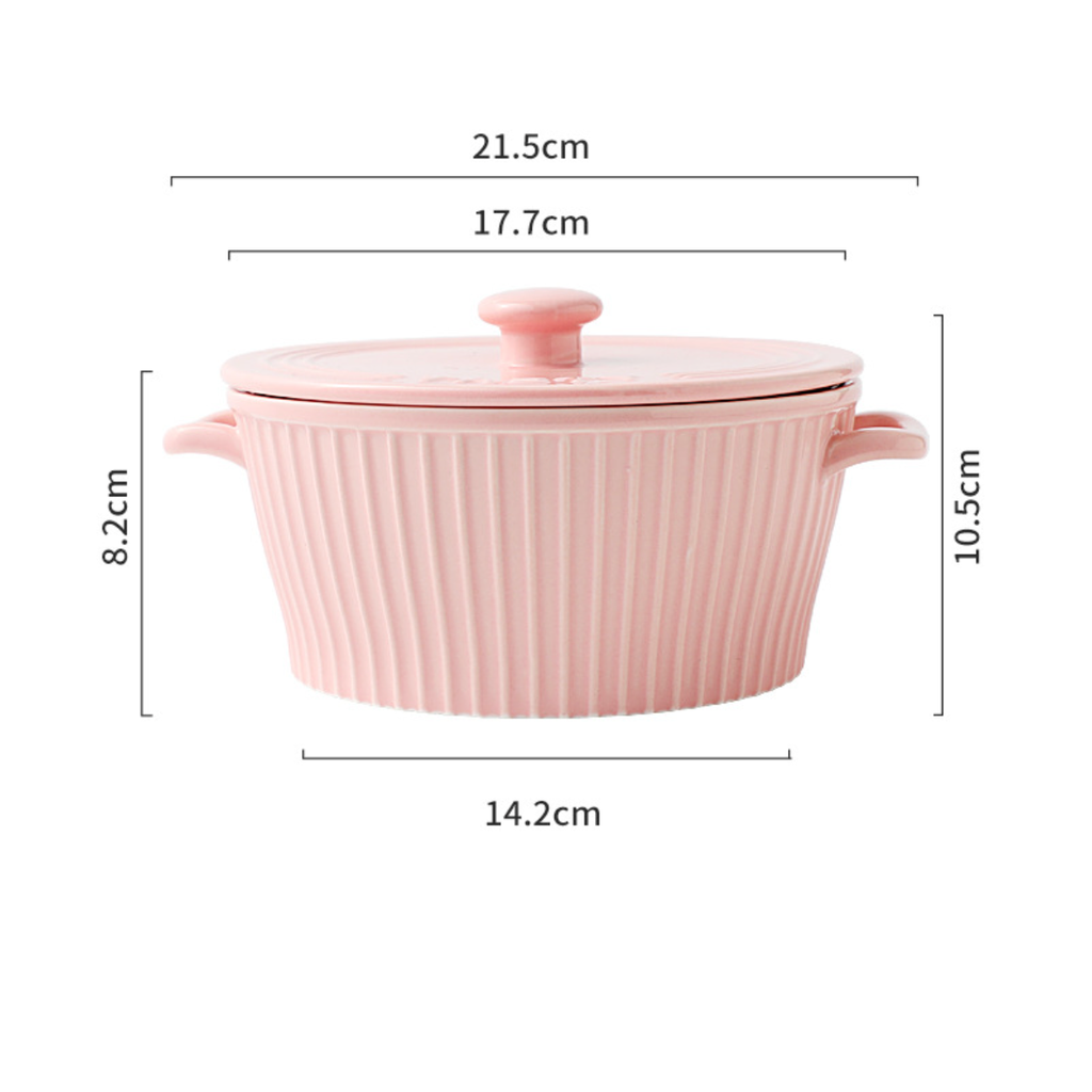 Striped Cooking Pot with Lid Nestasia