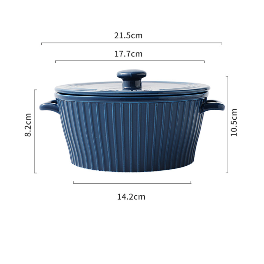 Striped Cooking Pot with Lid Nestasia