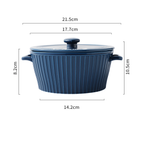 Striped Cooking Pot with Lid Nestasia