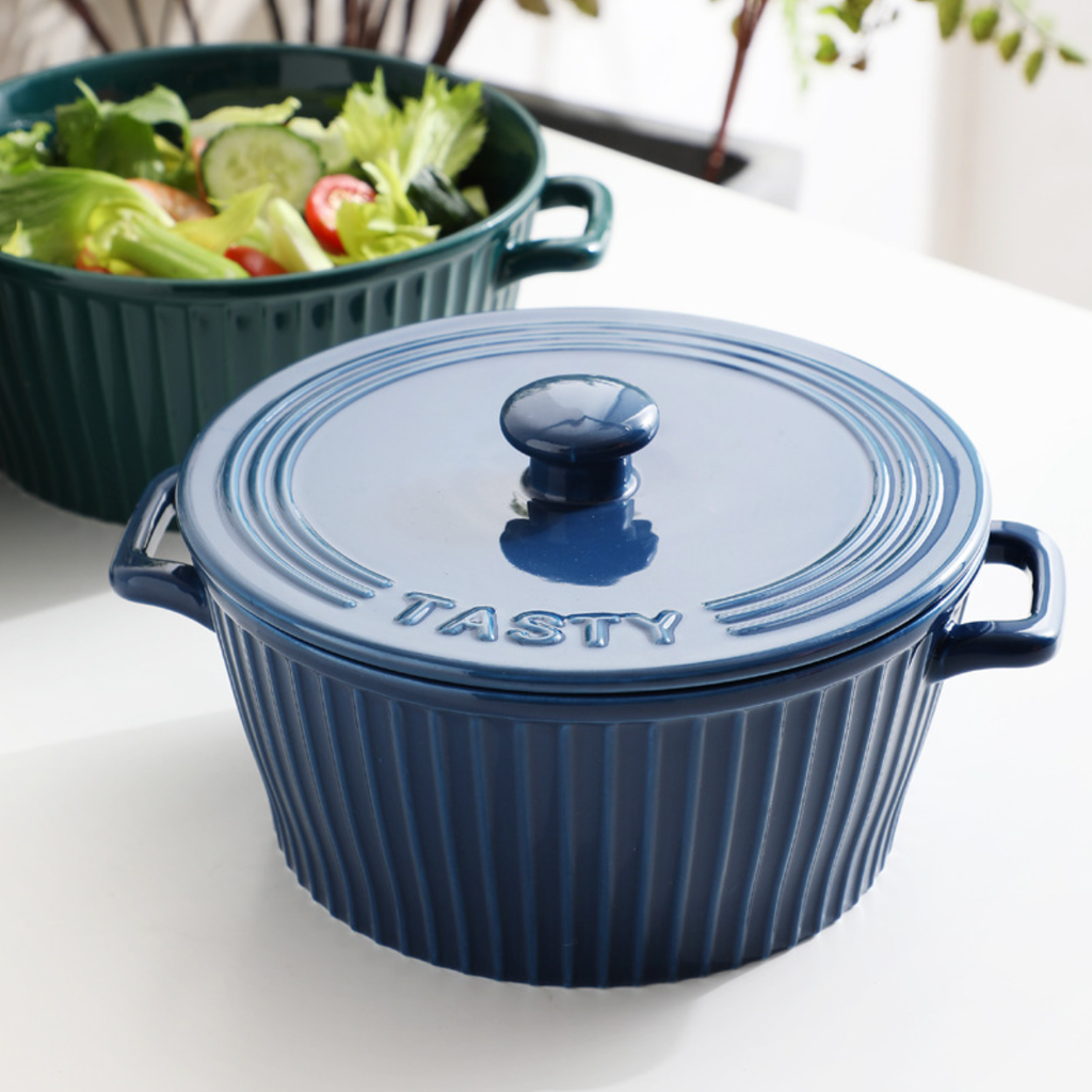 Striped Cooking Pot with Lid Nestasia