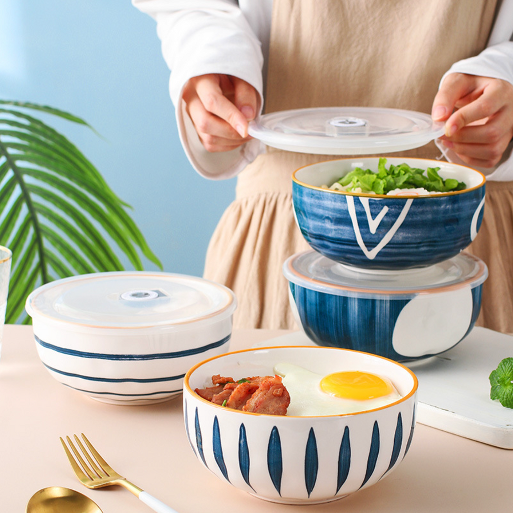 Nitori Swirl Ceramic Serving Bowl 650ml Nestasia