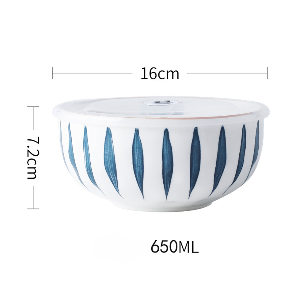 Nitori Teardrop Patterned Ceramic Serving Bowl 650ml Nestasia