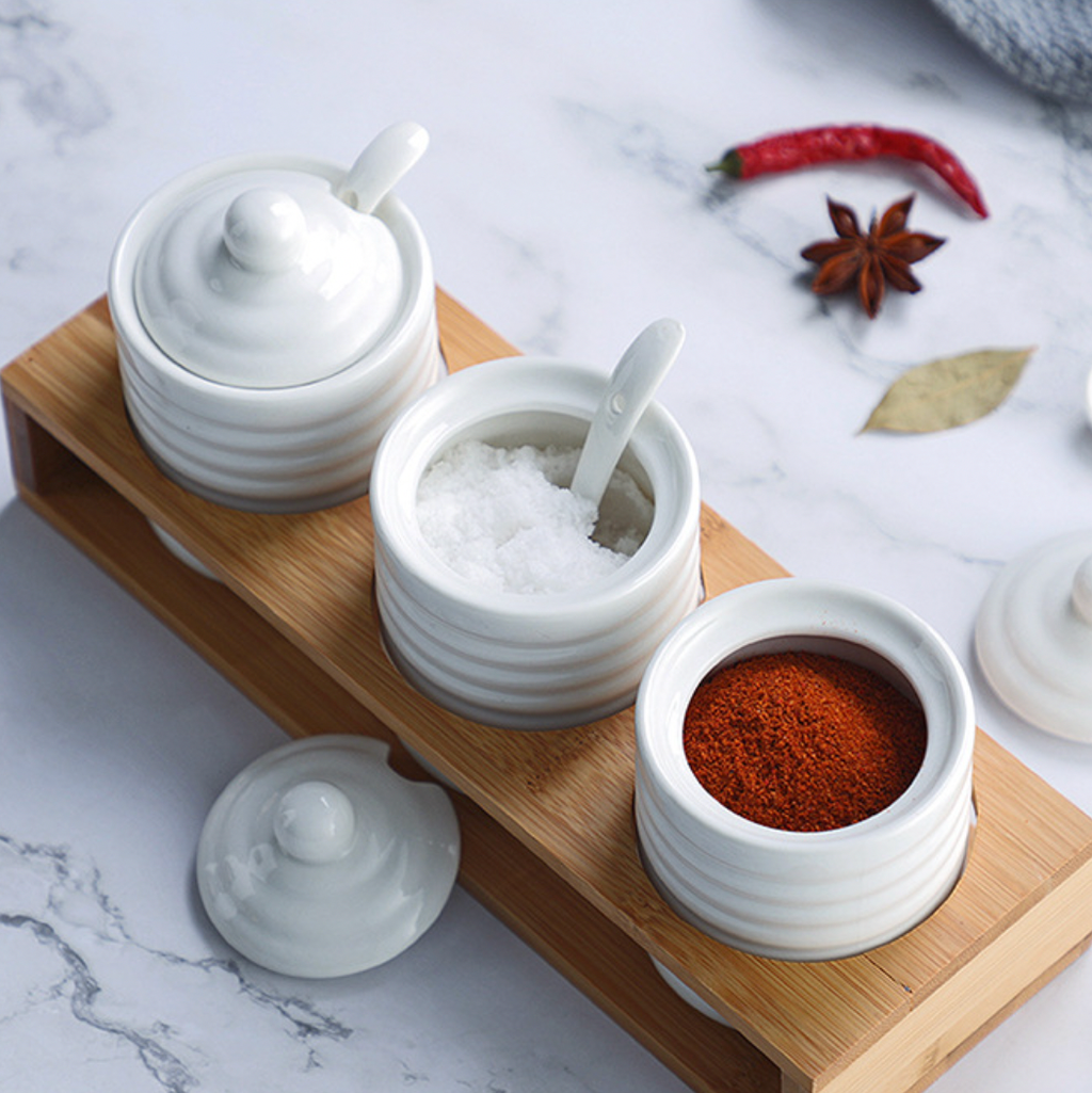 Ceramic Jar for Spices Set of 3 Nestasia