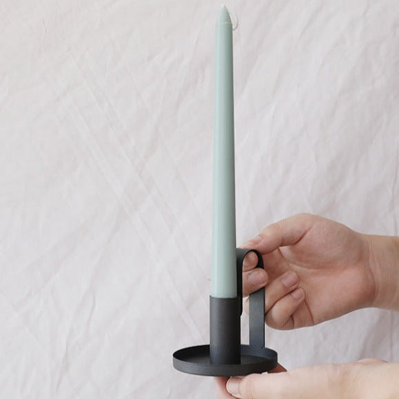 Short Black Candle Holders Set Of 2 Nestasia