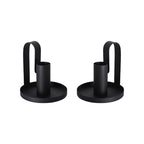 Short Black Candle Holders Set Of 2 Nestasia