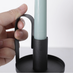 Short Black Candle Holders Set Of 2 Nestasia