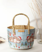 Natural Seagrass Fruit Basket for Dining Table and Kitchen Storage