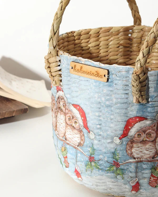 Natural Seagrass Fruit Basket for Dining Table and Kitchen Storage