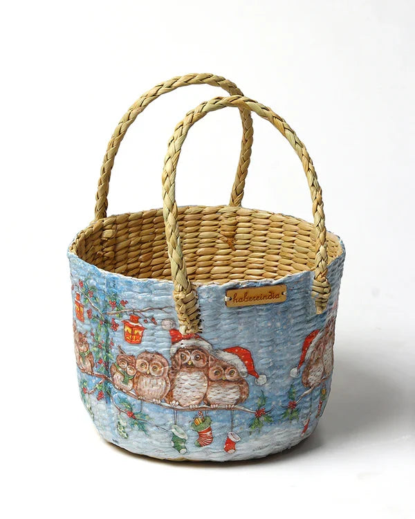 Natural Seagrass Fruit Basket for Dining Table and Kitchen Storage