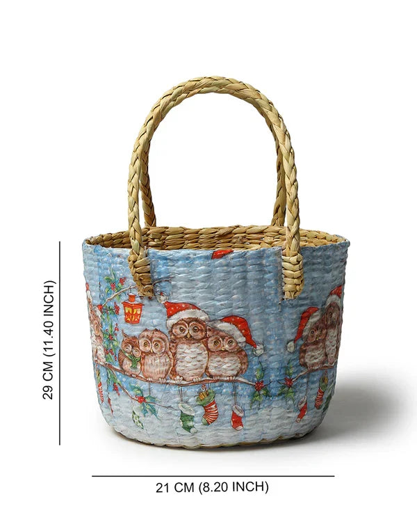 Natural Seagrass Fruit Basket for Dining Table and Kitchen Storage
