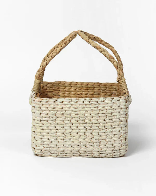 Natural Seagrass Hamper Basket for Kitchen, Dining Table, and Decorative Display