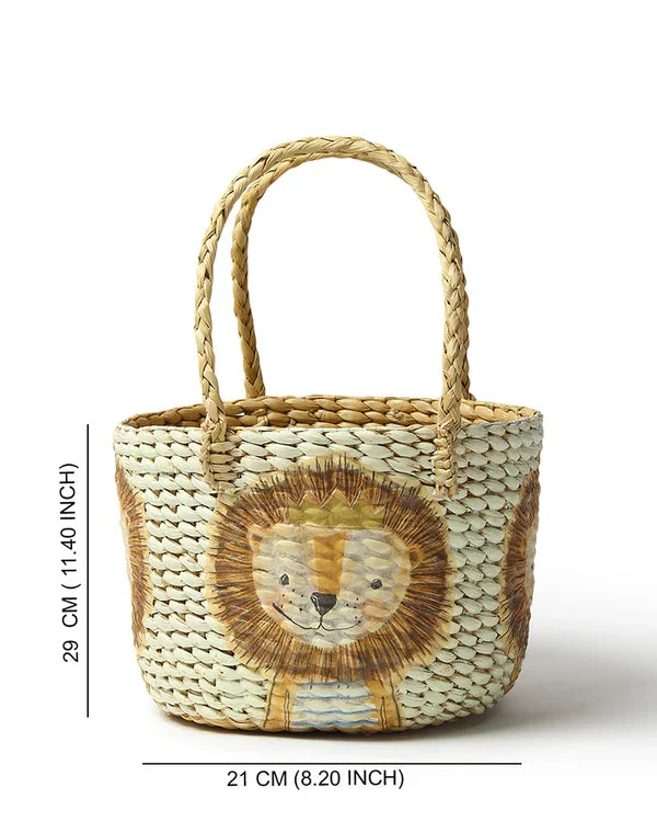 Natural Seagrass Round Fruit Basket for Dining Table and Kitchen Storage