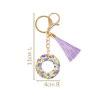Ornate O Lavender Forget Me Not Keychain Nestasia