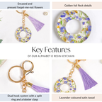 Ornate O Lavender Forget Me Not Keychain Nestasia