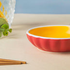 Chrome Ceramic Dessert Plate Red 4 Inch Set Of 2 Nestasia