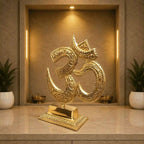 Brass Table Top Om With Stand (5.5 Inch) Vedansh Craft