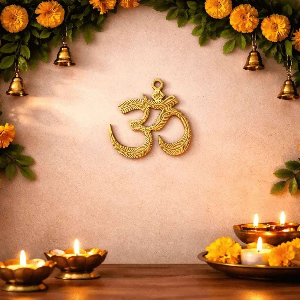 Brass Om Wall Hanging (4.5 Inch) Vedansh Craft