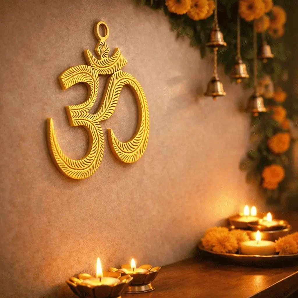 Brass Om Wall Hanging (4.5 Inch) Vedansh Craft