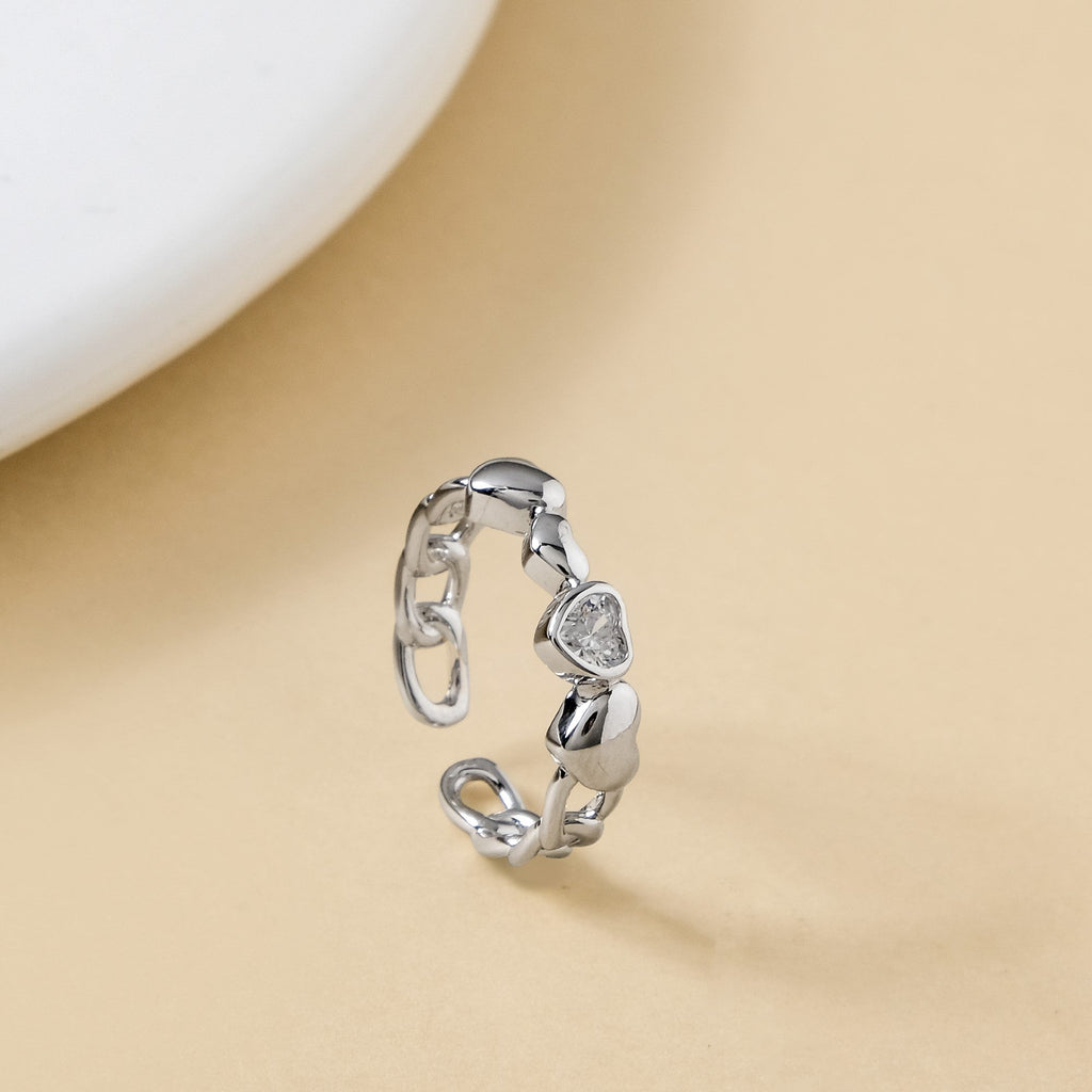 Only Hearts Finger Ring Silver Nestasia