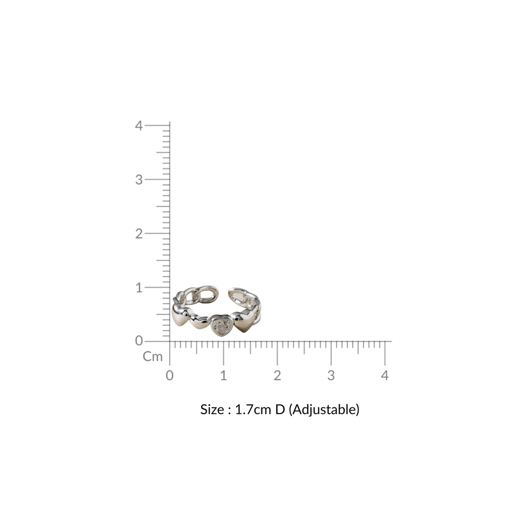 Only Hearts Finger Ring Silver Nestasia