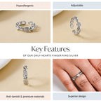 Only Hearts Finger Ring Silver Nestasia