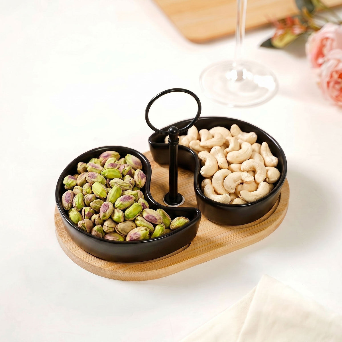 Matte Black Platter Set Of 3 Nestasia