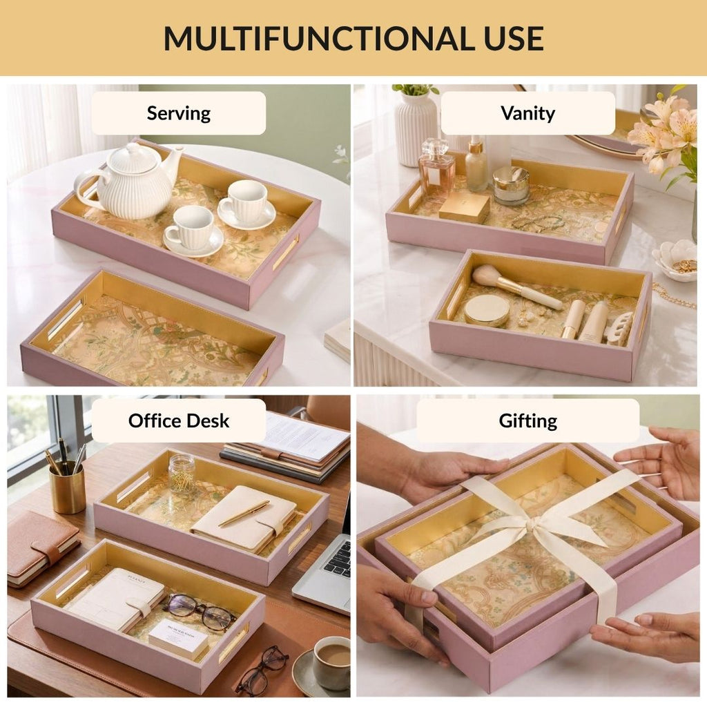 Opaline Garden Serving Tray Set Of 2 Nestasia