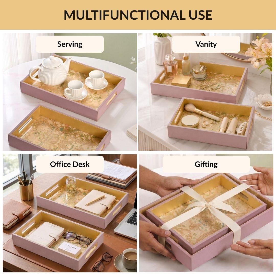 Opaline Garden Serving Tray Set Of 2 Nestasia