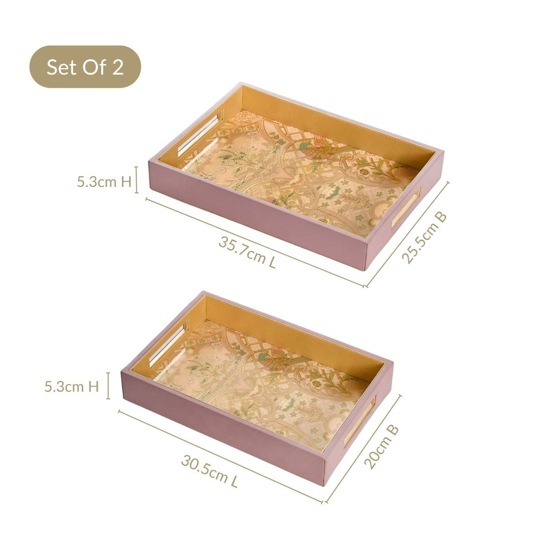 Opaline Garden Serving Tray Set Of 2 Nestasia