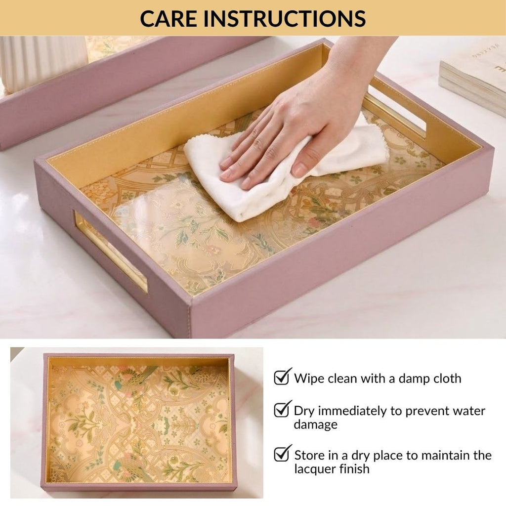 Opaline Garden Serving Tray Set Of 2 Nestasia