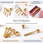 Set Of 4 Gold Measuring Spoons Nestasia