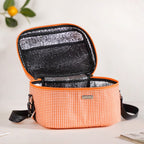 Tangerine Checkered Insulated Lunch Bag Nestasia
