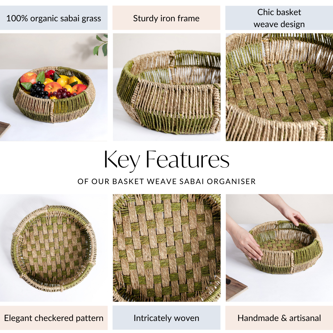 Basket Weave Sabai Organiser Nestasia