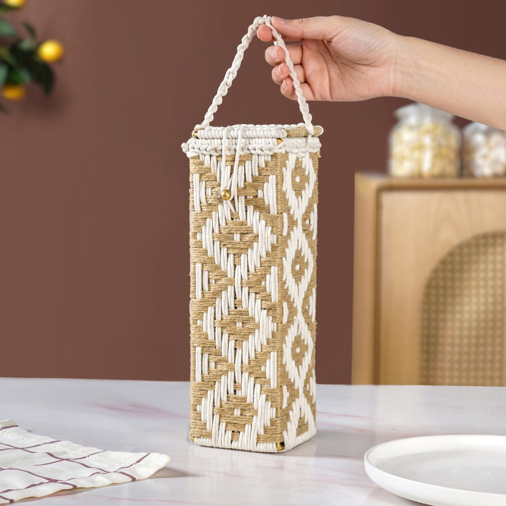 Organic Handwoven Bottle Holder Basket White Nestasia