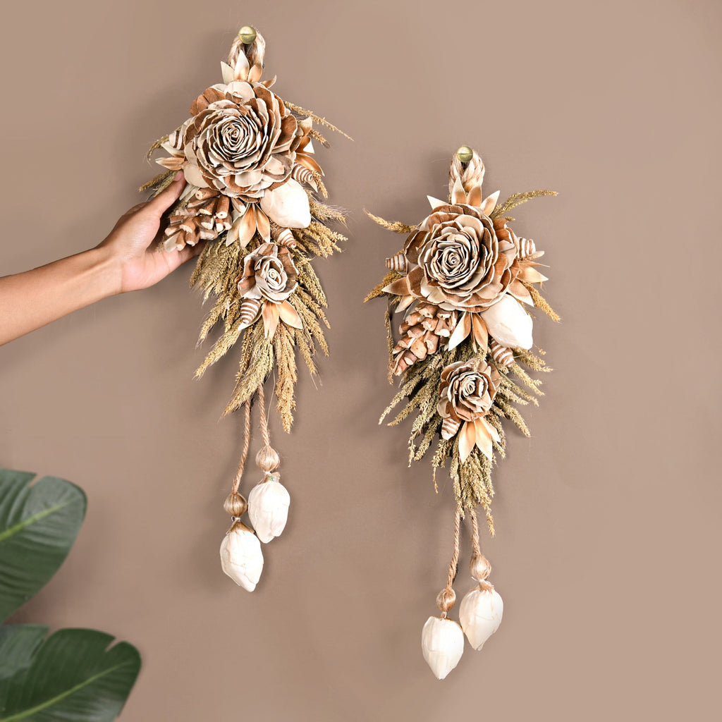 Organic Luxe Bloom Festive Wall Hanging Set Of 2 Nestasia
