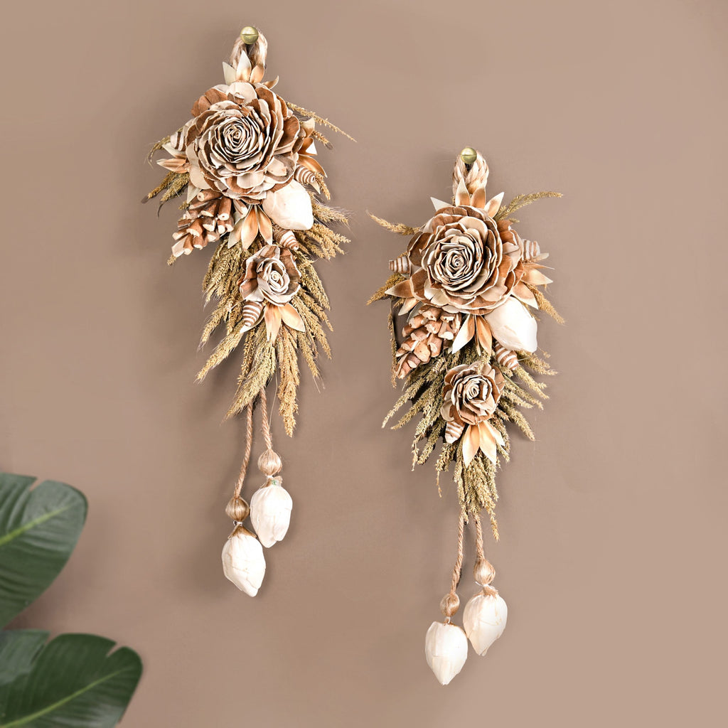 Organic Luxe Bloom Festive Wall Hanging Set Of 2 Nestasia