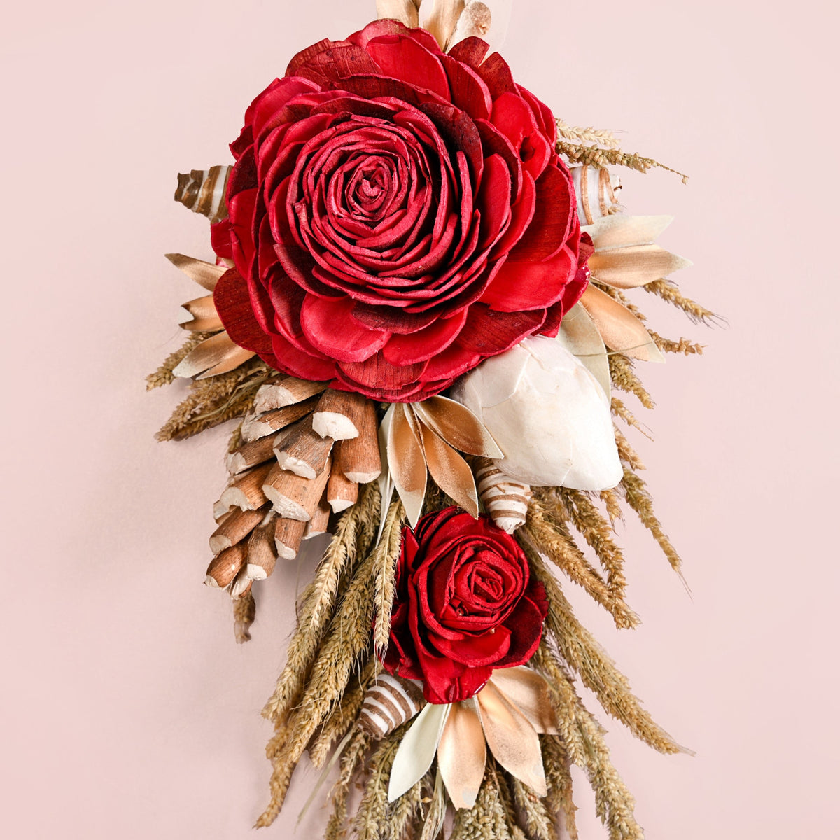 Organic Rose Festive Wall Decor Set Of 2 Nestasia