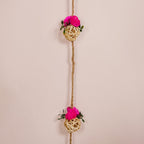 Vibrant Pink Floral Wall Hangings Set Of 15 Nestasia