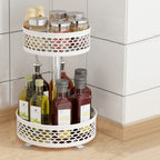 Rotating Metal Storage Rack White Nestasia