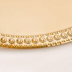 Veda Pure Brass Oval Tray With Embossed Detailing 32x22cm Nestasia