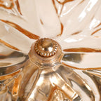 Decorative Crystal Glass Platter With Metal Stand Nestasia