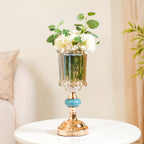 Scalloped Glass Hurricane Candle Stand And Vase Nestasia