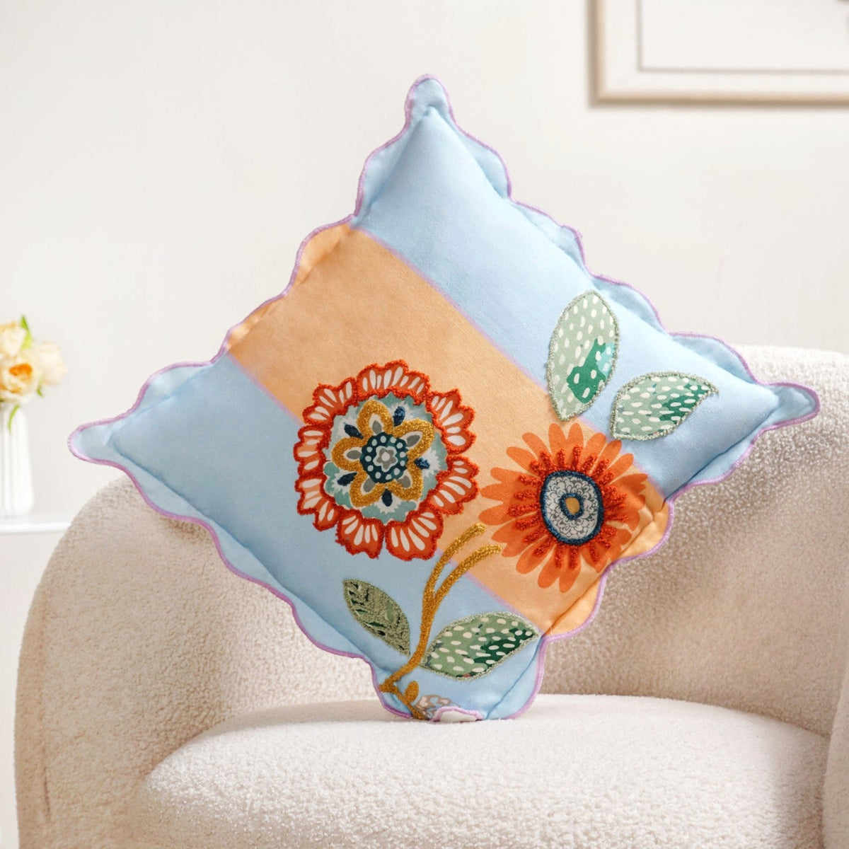 Bloom Era Pastel Cotton Cushion Cover 45x45cm Nestasia
