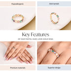 Pastel Hues Love Gold Ring Nestasia