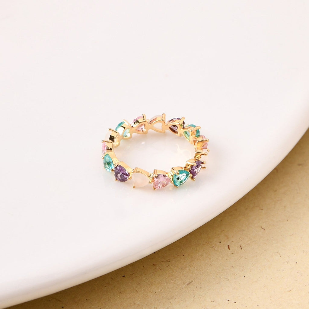 Pastel Hues Love Gold Ring Nestasia